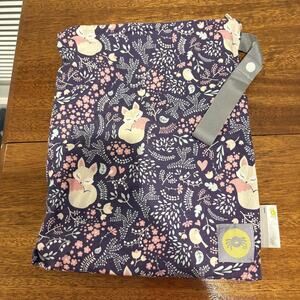 Itzy Ritzy Travel Happens Wet Bag Reusable Waterproof Fox Floral Zip Snap Diaper